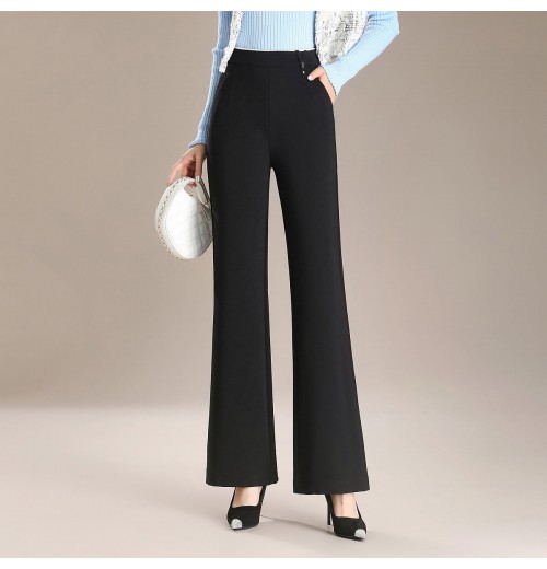 New Designs Office Lady High Waist Pleated Women Trousers Custom Logo Fashion Casual Wide Leg Pants New Designs Office Lady High Waist Pleated Women Trousers Custom Logo Fashion Casual Wide Leg Pants